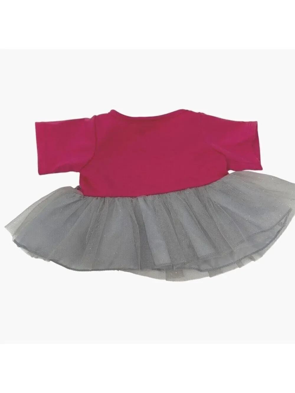 Build A Bear Pink Shirt Silver Tutu Dress Cookies Make Me Smile BAB Glittery